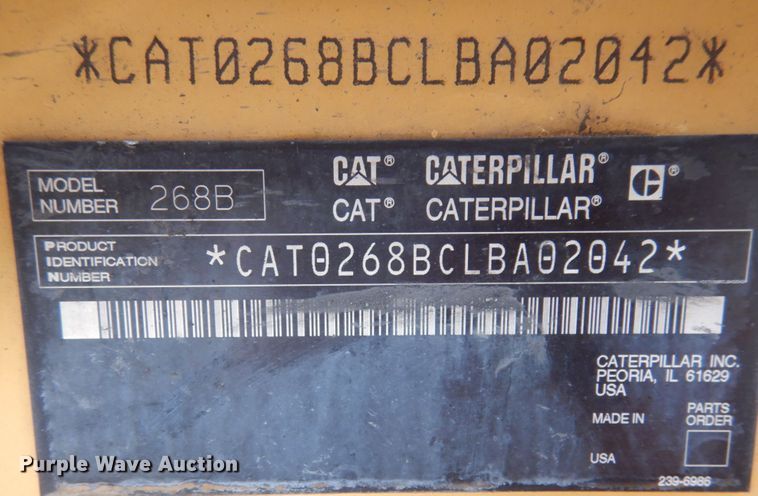image for item JI9355 2007 Caterpillar 268B  skid steer loader