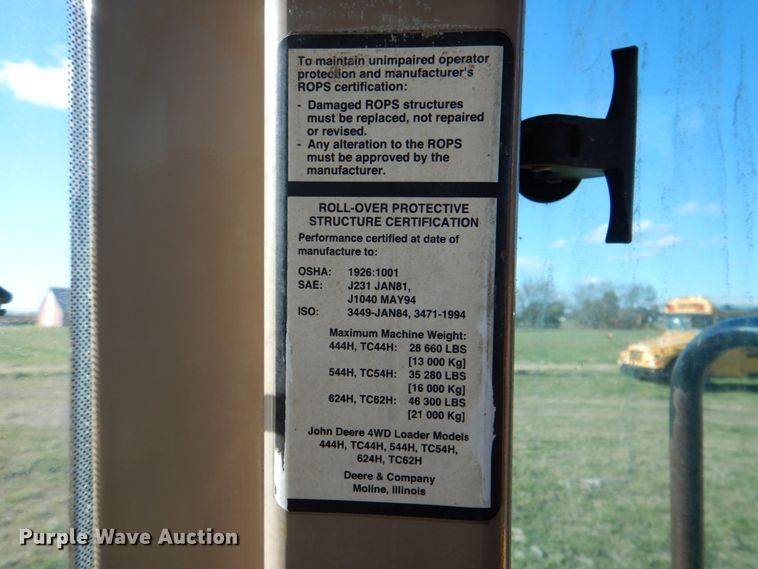 image for item JN9083 2001 John Deere 624H  wheel loader