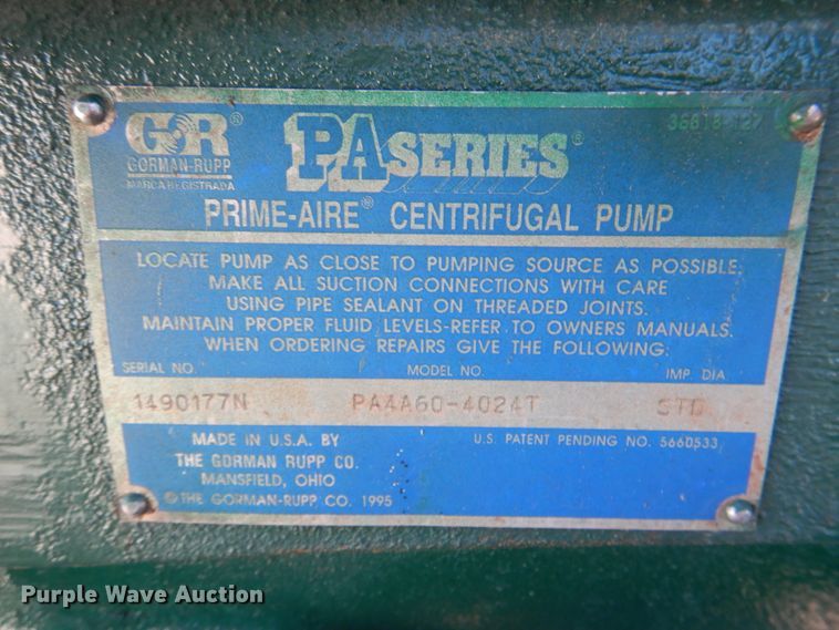 image for item JS9776 Gorman Rupp PA4A60-4024T  pump