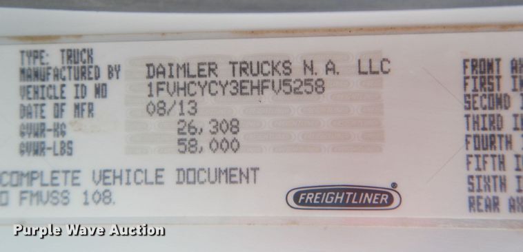 image for item KO9781 2014 Freightliner Business Class M2  hook lift truck