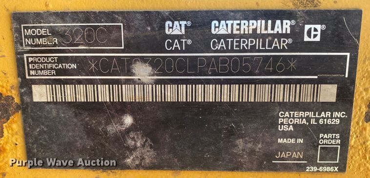 image for item DL5999 2006 Caterpillar 320CL  excavator