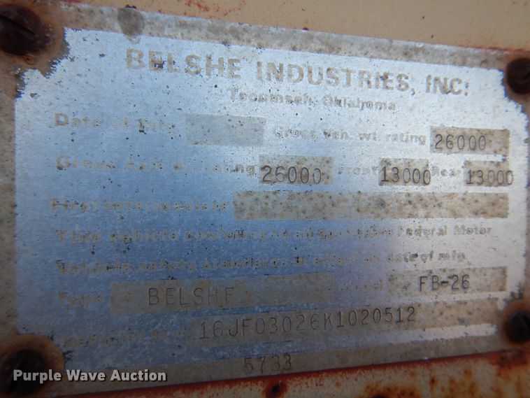 image for item DL6002 1989 Belshe FB-26  equipment trailer