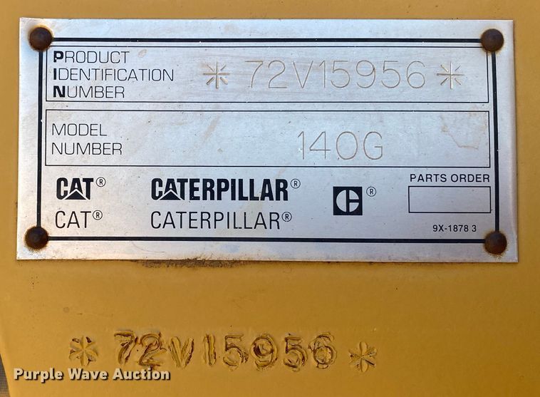 image for item DL6005 1993 Caterpillar 140G  motor grader
