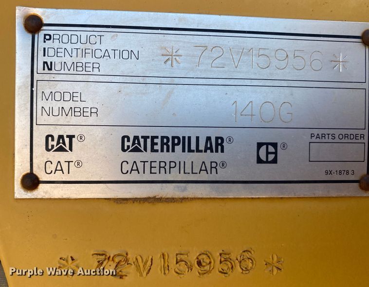 image for item DL6005 1993 Caterpillar 140G  motor grader