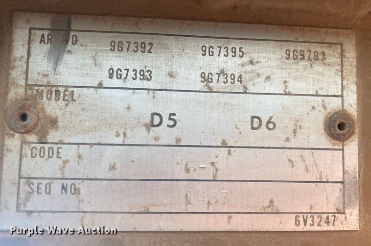 image for item DL6029 1984 Caterpillar D6D  dozer