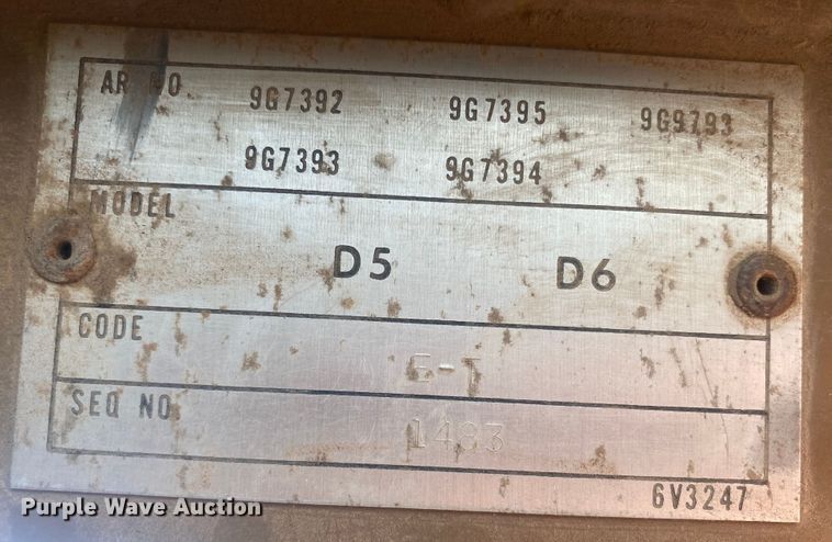 image for item DL6029 1984 Caterpillar D6D  dozer
