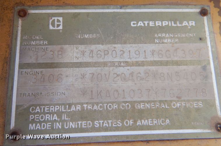 image for item DL6034 1985 Caterpillar 623B  elevating scraper
