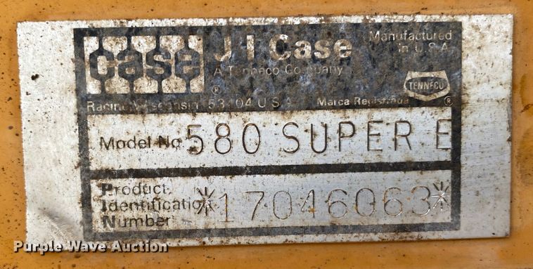 image for item DL6128 1987 Case 580 Super E  backhoe