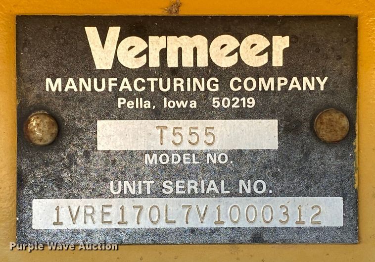 image for item DL6129 1997 Vermeer T-555  trencher
