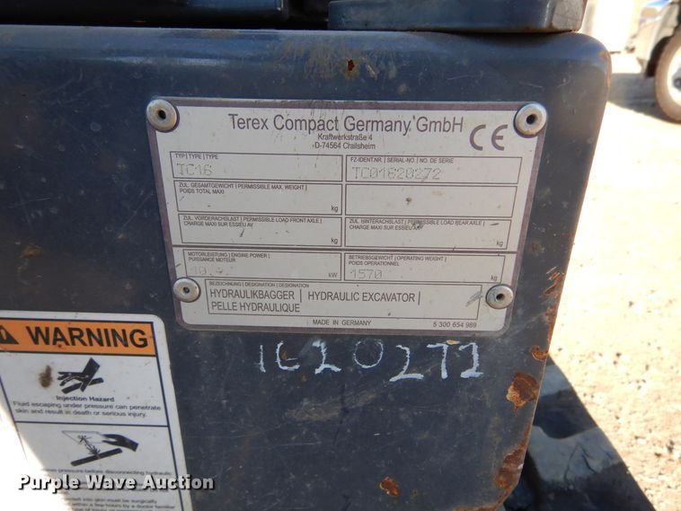 image for item DK3361 Terex TC16-2  mini excavator