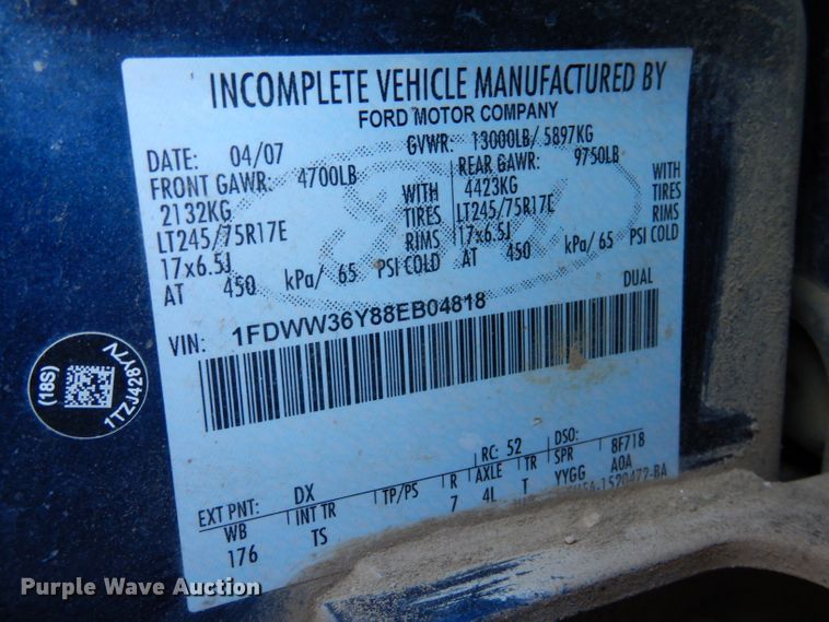 image for item DL5828 2008 Ford F350 Super Duty  Crew Cab utility bed pickup truck