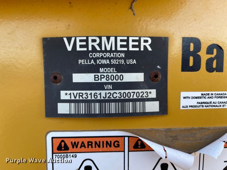 image for item DL5833 Vermeer BP8000  bale processor