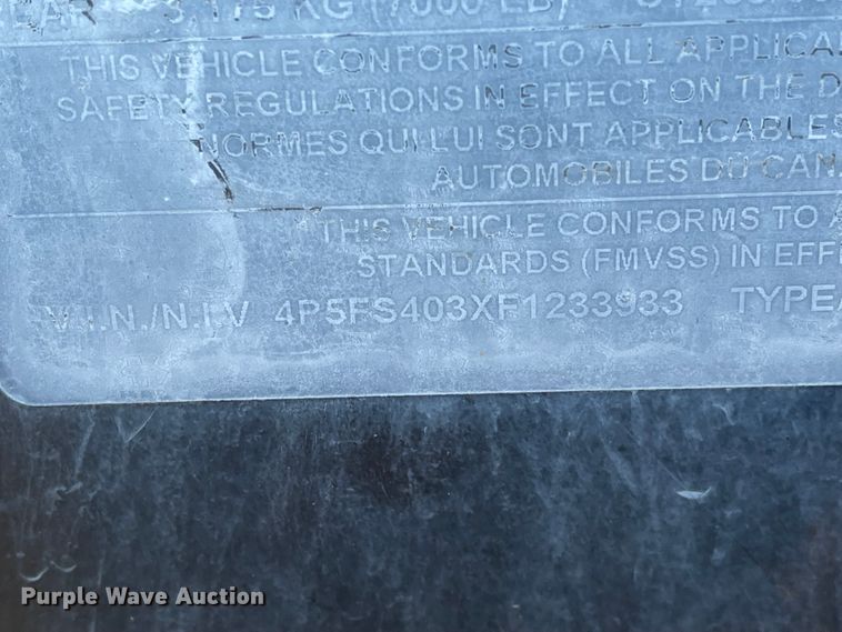 image for item DL5834 2015 PJ  equipment trailer