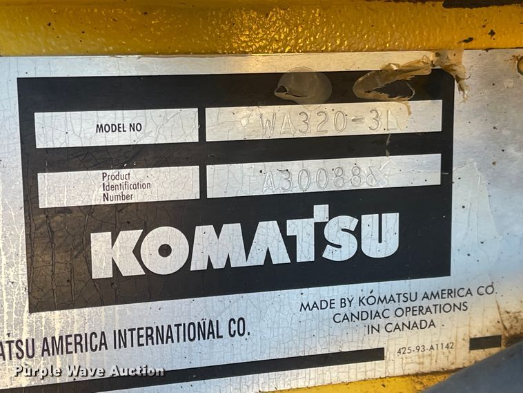 image for item DL5837 1996 Komatsu WA320  wheel loader