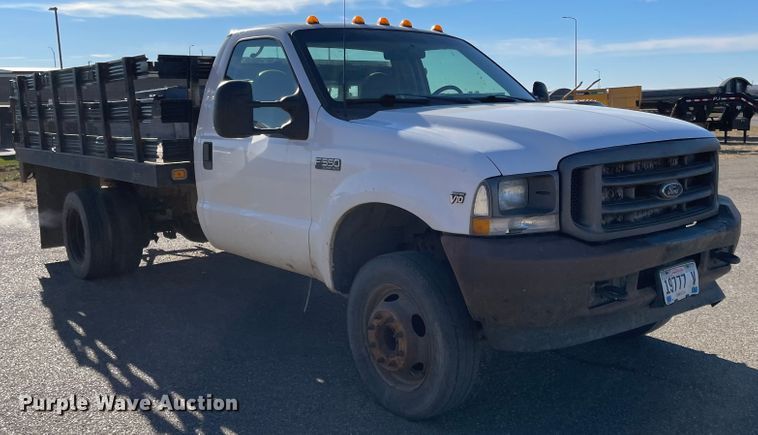 image for item DL5855 2002 Ford F550 Super Duty XL  flatbed truck