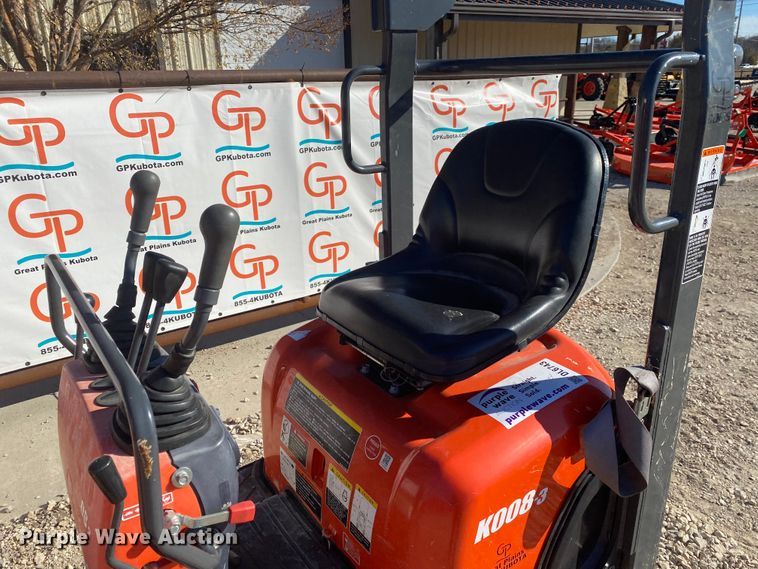 image for item DL6743 2019 Kubota K008-3  mini excavator