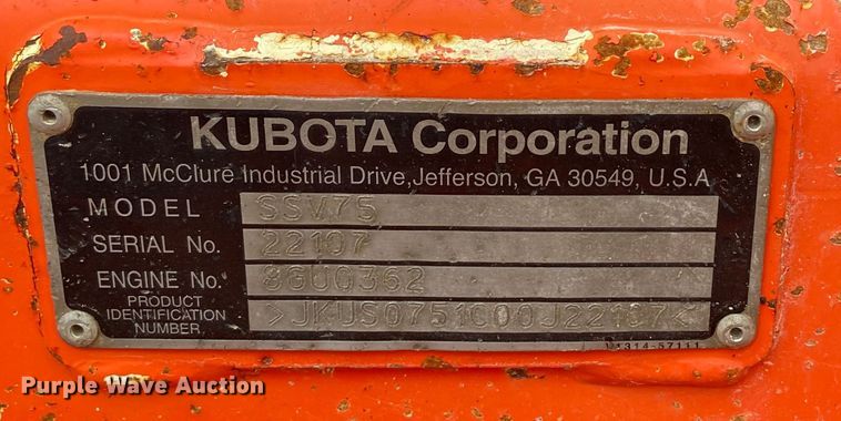 image for item DL6750 2016 Kubota SSV75  skid steer loader