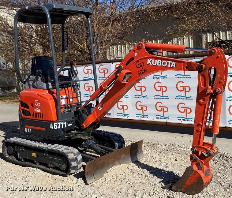 image for item DL6752 2019 Kubota U17  mini excavator