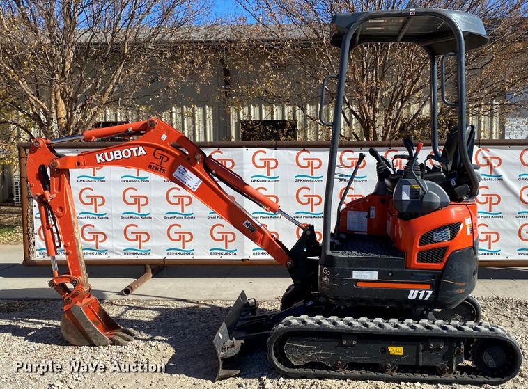 image for item DL6752 2019 Kubota U17  mini excavator