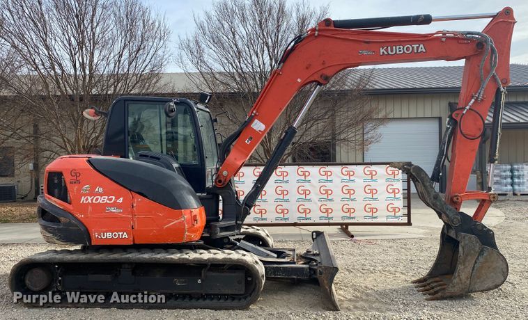 image for item DL6754 2019 Kubota KX080-4SR3A  mini excavator