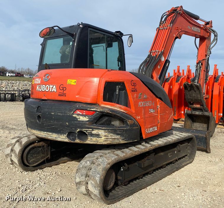 image for item DL6754 2019 Kubota KX080-4SR3A  mini excavator