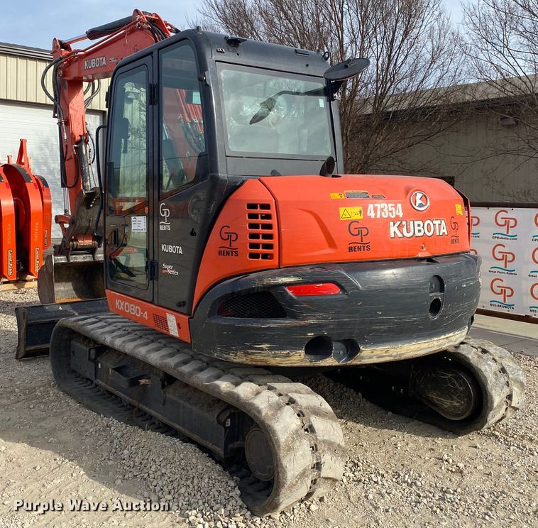 image for item DL6754 2019 Kubota KX080-4SR3A  mini excavator