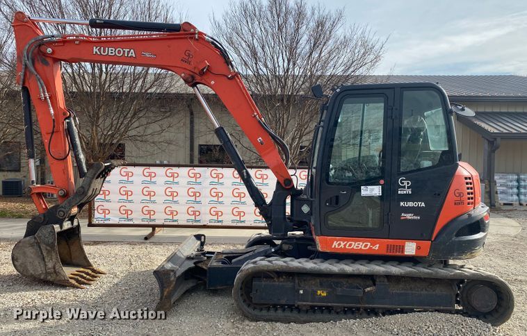 image for item DL6754 2019 Kubota KX080-4SR3A  mini excavator