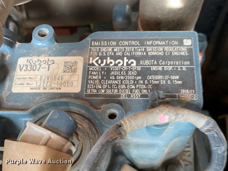 image for item DL6754 2019 Kubota KX080-4SR3A  mini excavator