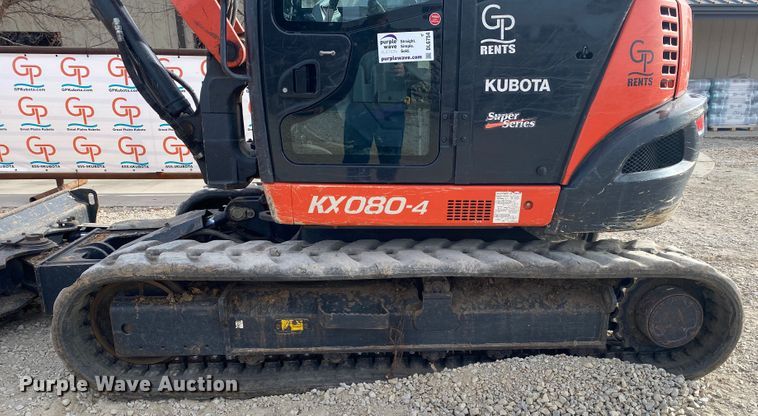 image for item DL6754 2019 Kubota KX080-4SR3A  mini excavator