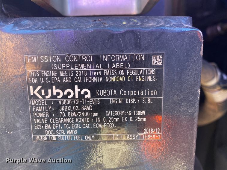 image for item DL6756 2019 Kubota SVL95-2S  tracked skid steer loader