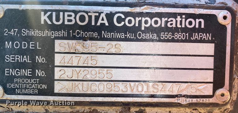 image for item DL6756 2019 Kubota SVL95-2S  tracked skid steer loader