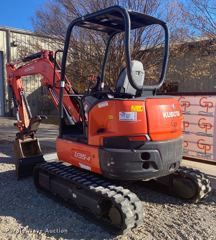 image for item DL6758 2017 Kubota U35-4  mini excavator