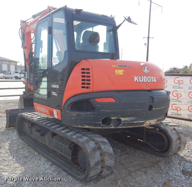 image for item DL6764 2019 Kubota KX080-4SR3A  mini excavator