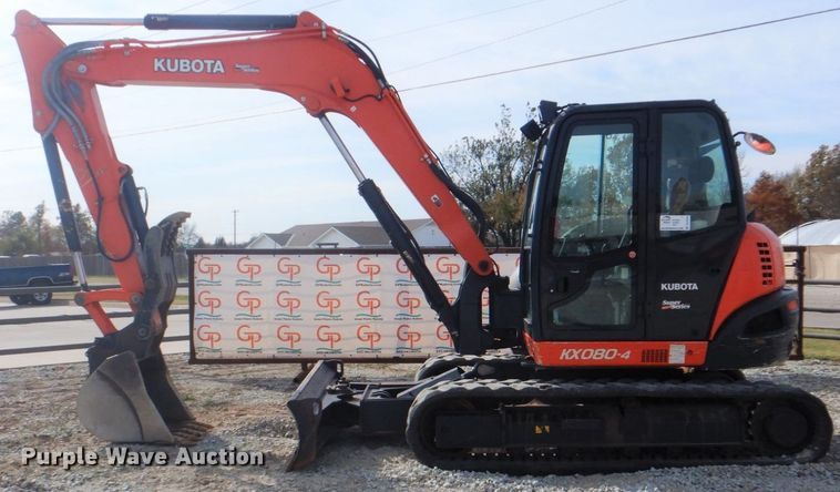 image for item DL6764 2019 Kubota KX080-4SR3A  mini excavator