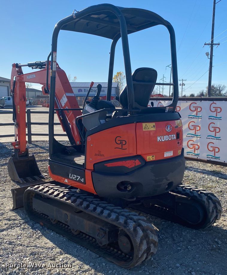 image for item DL6769 2019 Kubota U27-4  mini excavator