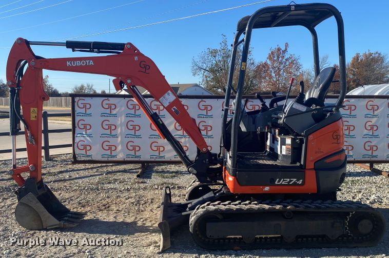 image for item DL6769 2019 Kubota U27-4  mini excavator