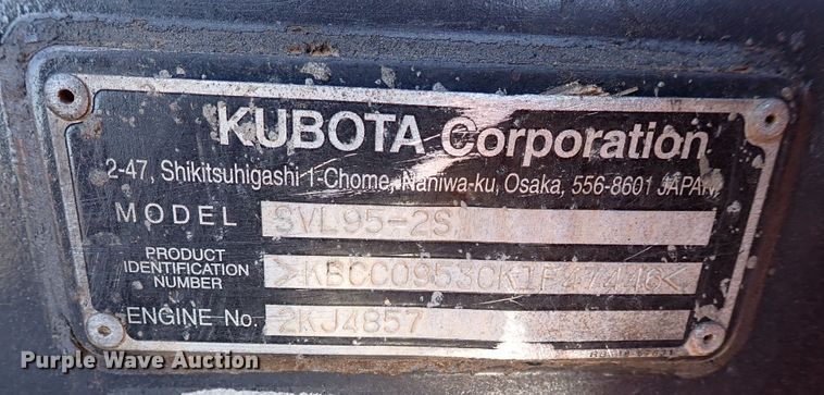 image for item IC9700 2020 Kubota SVL95-2S  tracked skid steer loader