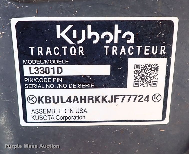 image for item IC9714 2019 Kubota L3901HST  MFWD tractor