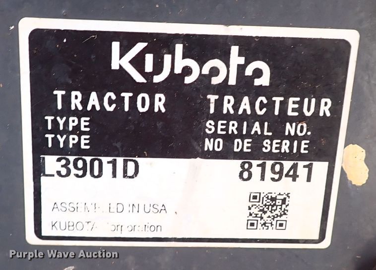 image for item IC9718 2019 Kubota L3901DT  MFWD tractor