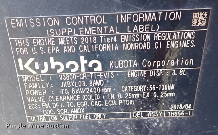 image for item IC9740 2018 Kubota SVL95-2S  tracked skid steer loader