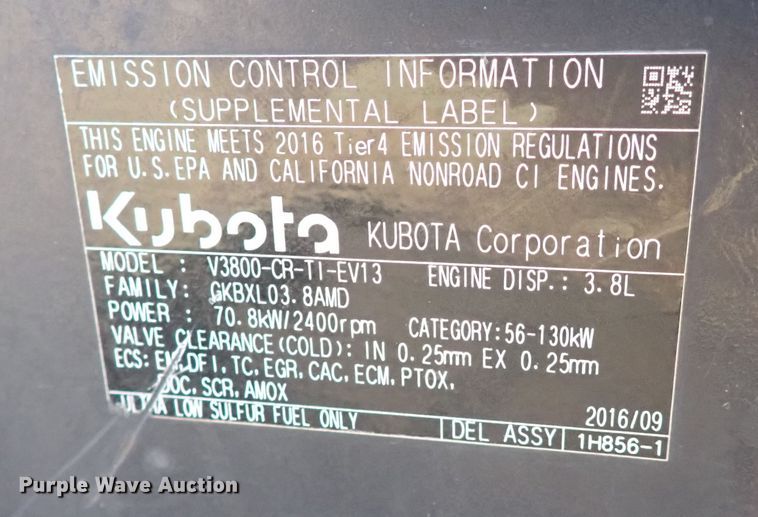 image for item IC9743 2017 Kubota SVL95-2S  tracked skid steer loader