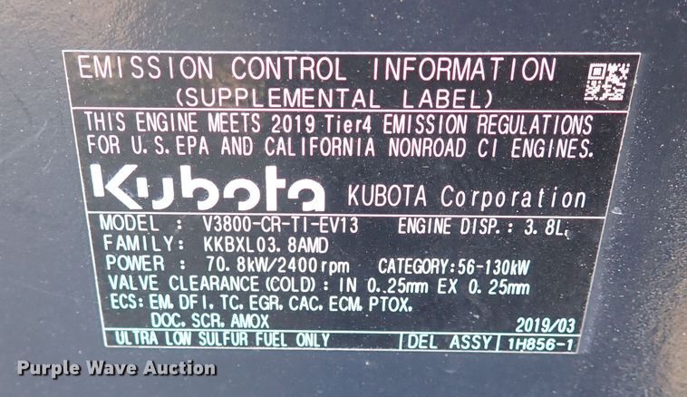 image for item IS9250 2019 Kubota SVL95-2S  tracked skid steer loader