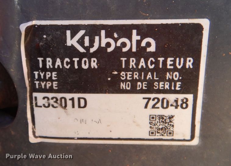 image for item JD9548 2019 Kubota L3301DT  MFWD tractor