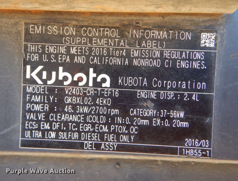 image for item JD9549 2018 Kubota M62  backhoe