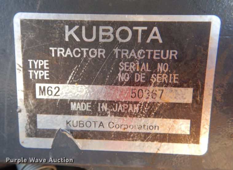 image for item JD9549 2018 Kubota M62  backhoe