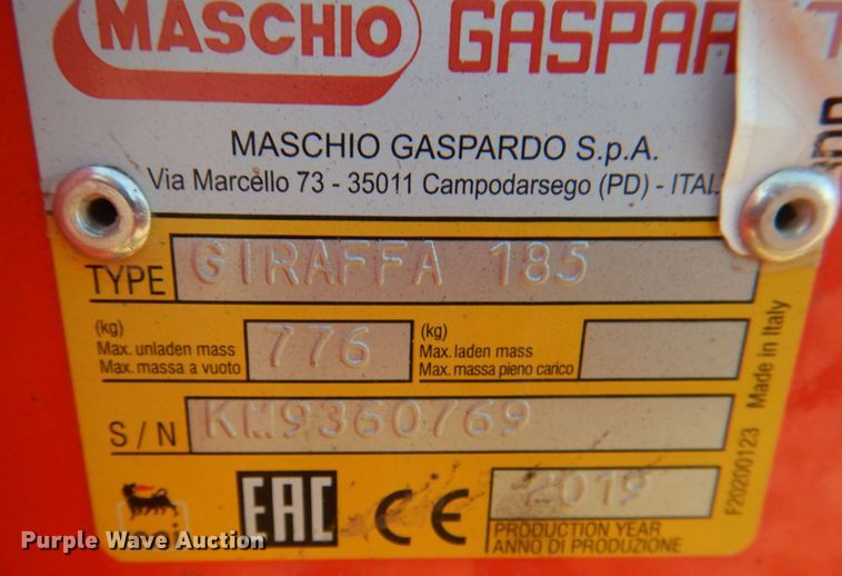 image for item JD9567 2019 Maschio Giraffa 185  flail mower