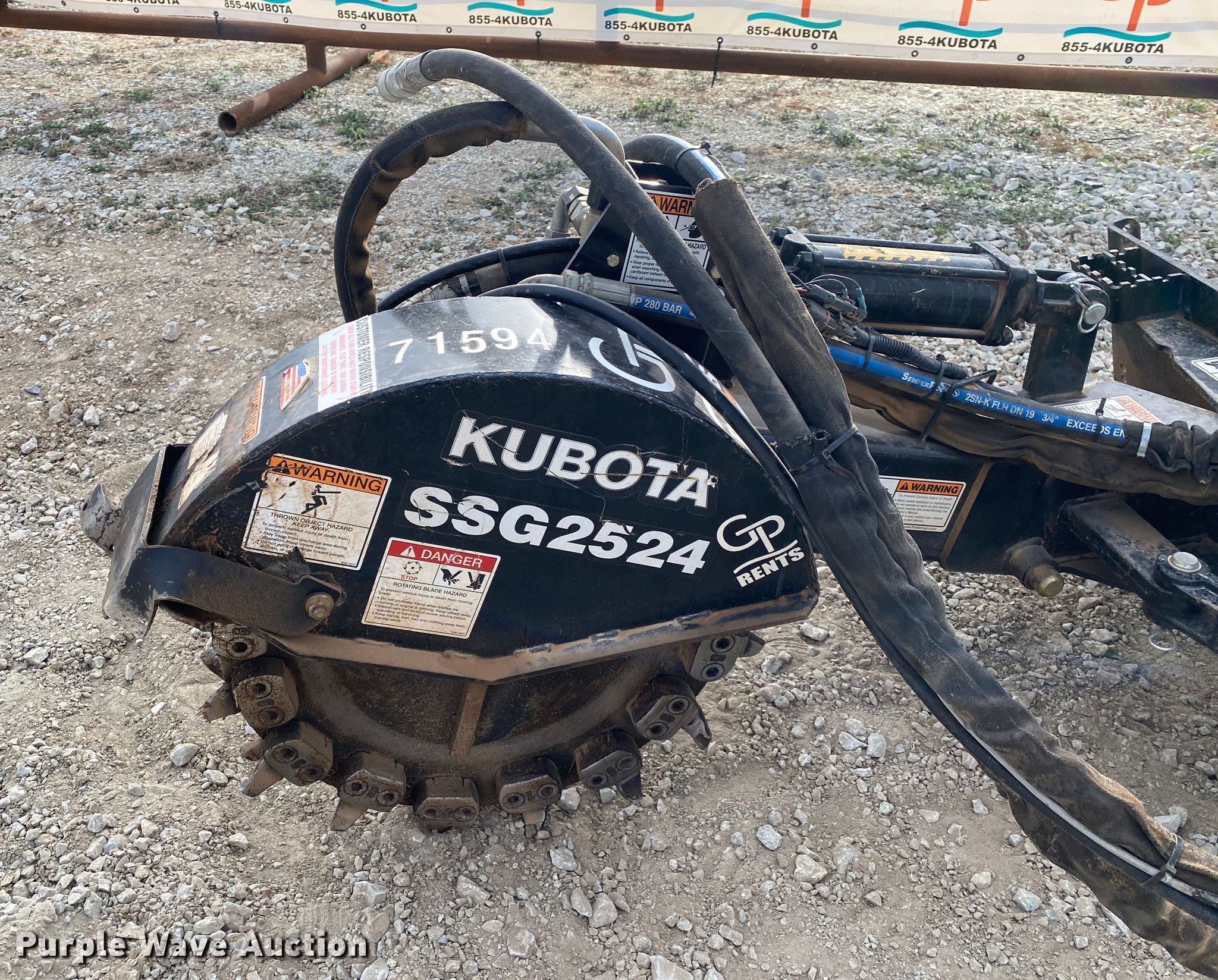 Kubota SSG2524 skid steer stump grinder in Shawnee, OK Item DL6786