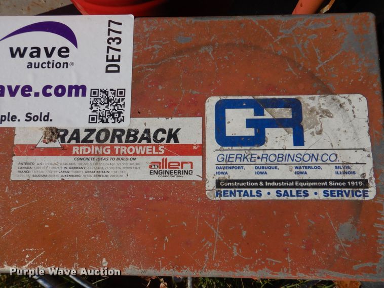 image for item DE7377 Razorback  power trowel