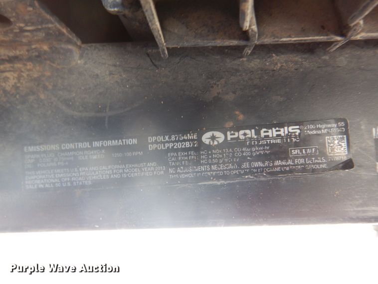 image for item DH8106 2013 Polaris RZR900XP  utility vehicle