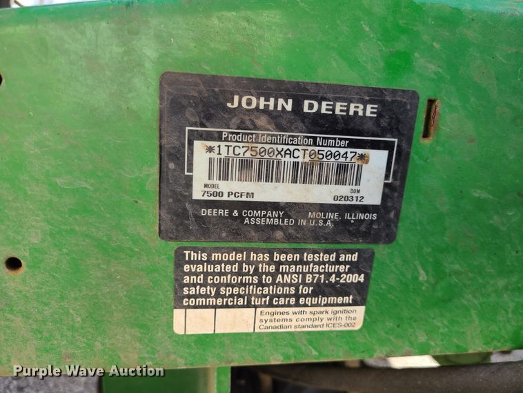 image for item DJ1545 John Deere 7500  reel mower
